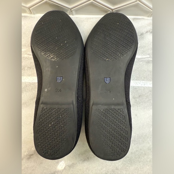 Rothy's Almond Black Flats with Blue Accent - Picture 2 of 3
